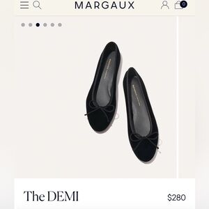 Margaux Flats The Demi in Black Velvet size 39 (8.5-9)